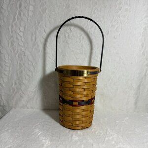 West Virginia Collector Basket 2001 American Traditions Handwoven twisted metal
